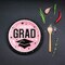 25 Count Pink Congrats Grad Paper Plates 9 Inch Round for Graduation Party Supplies